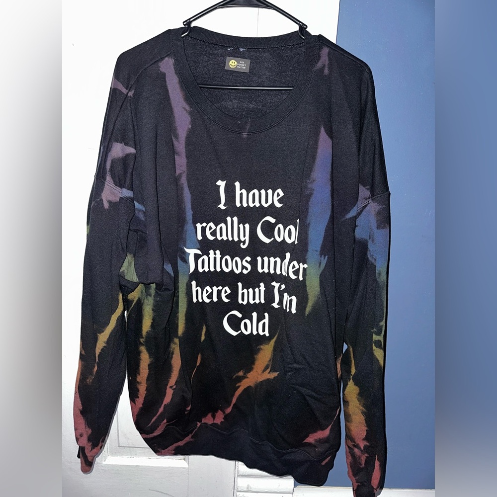 Black Tie-Dye Graphic Sweatshirt